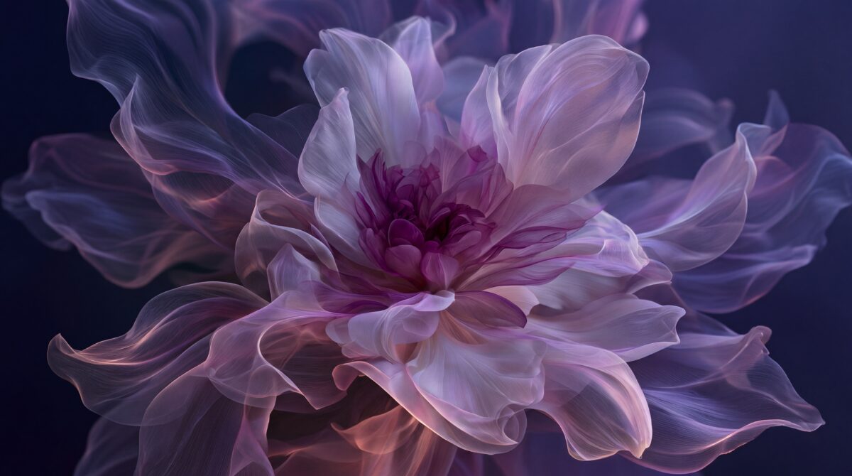 Leuchtende Blüte in zarten Violetttönen