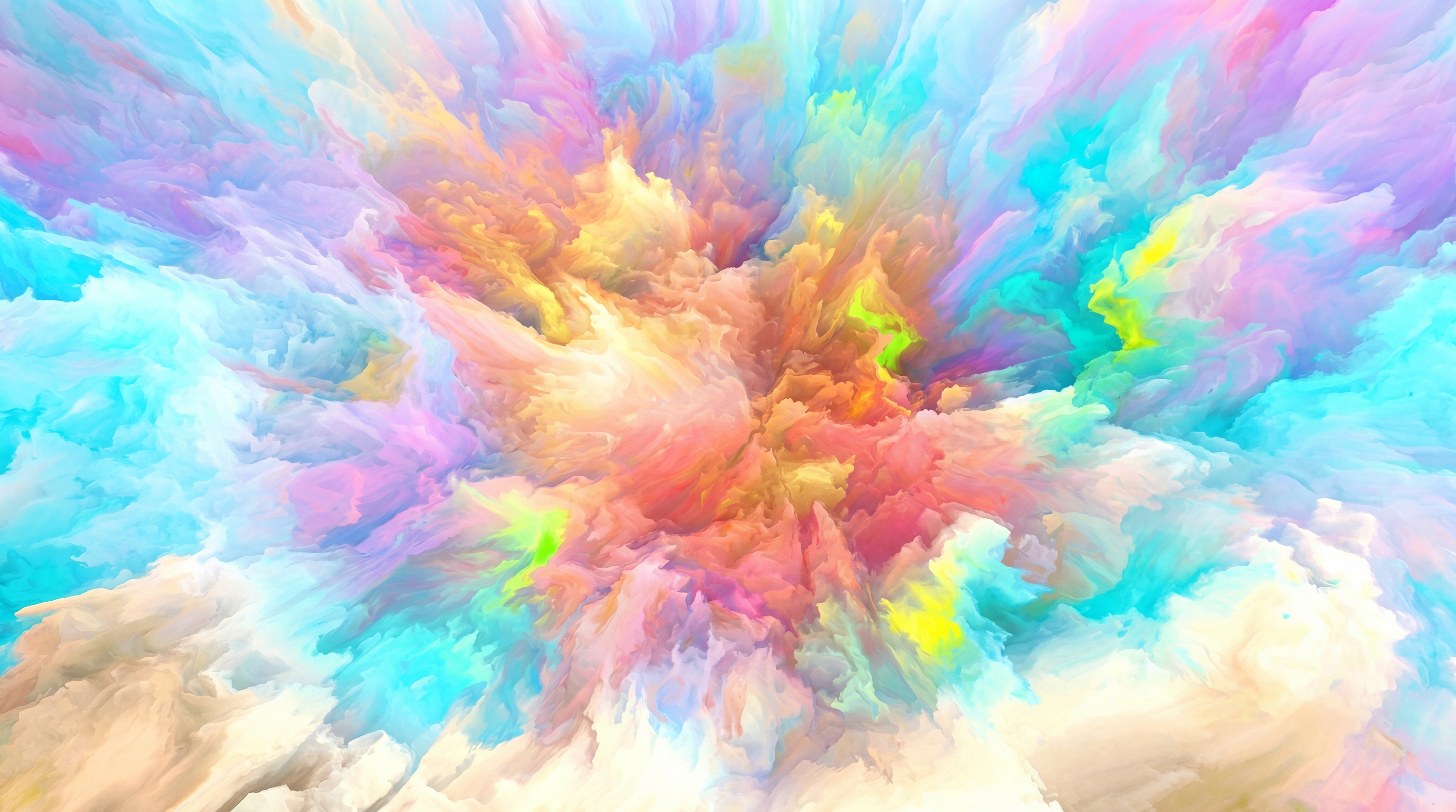 Pastellfarbene abstrakte Farbexplosion